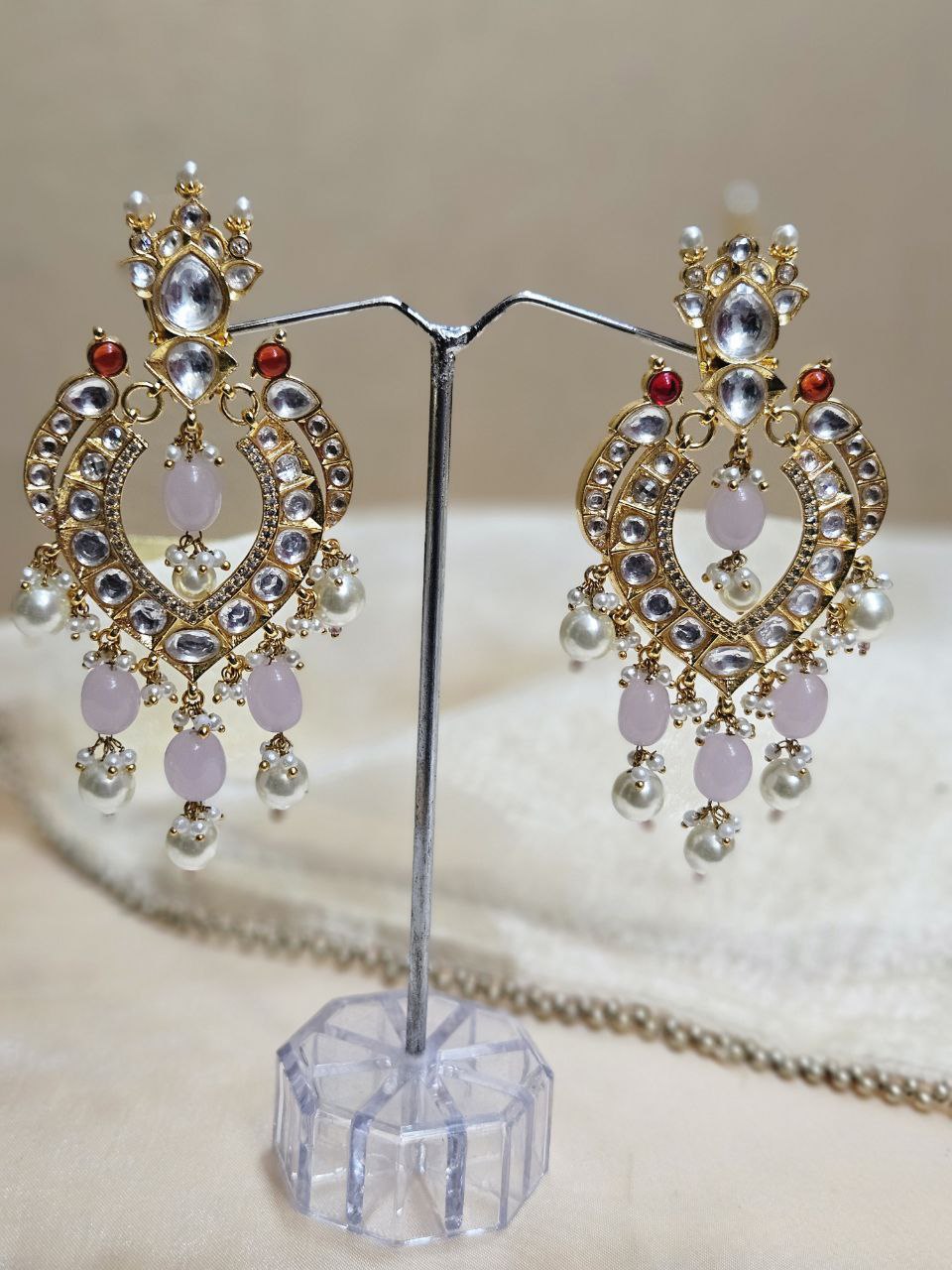 Moissanite Pearl Premium Danglers Earrings