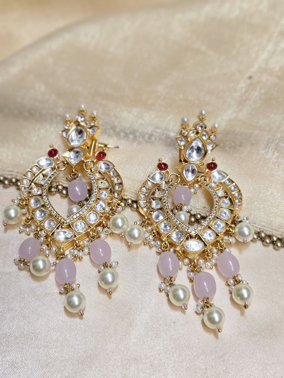 Moissanite Pearl Premium Danglers Earrings