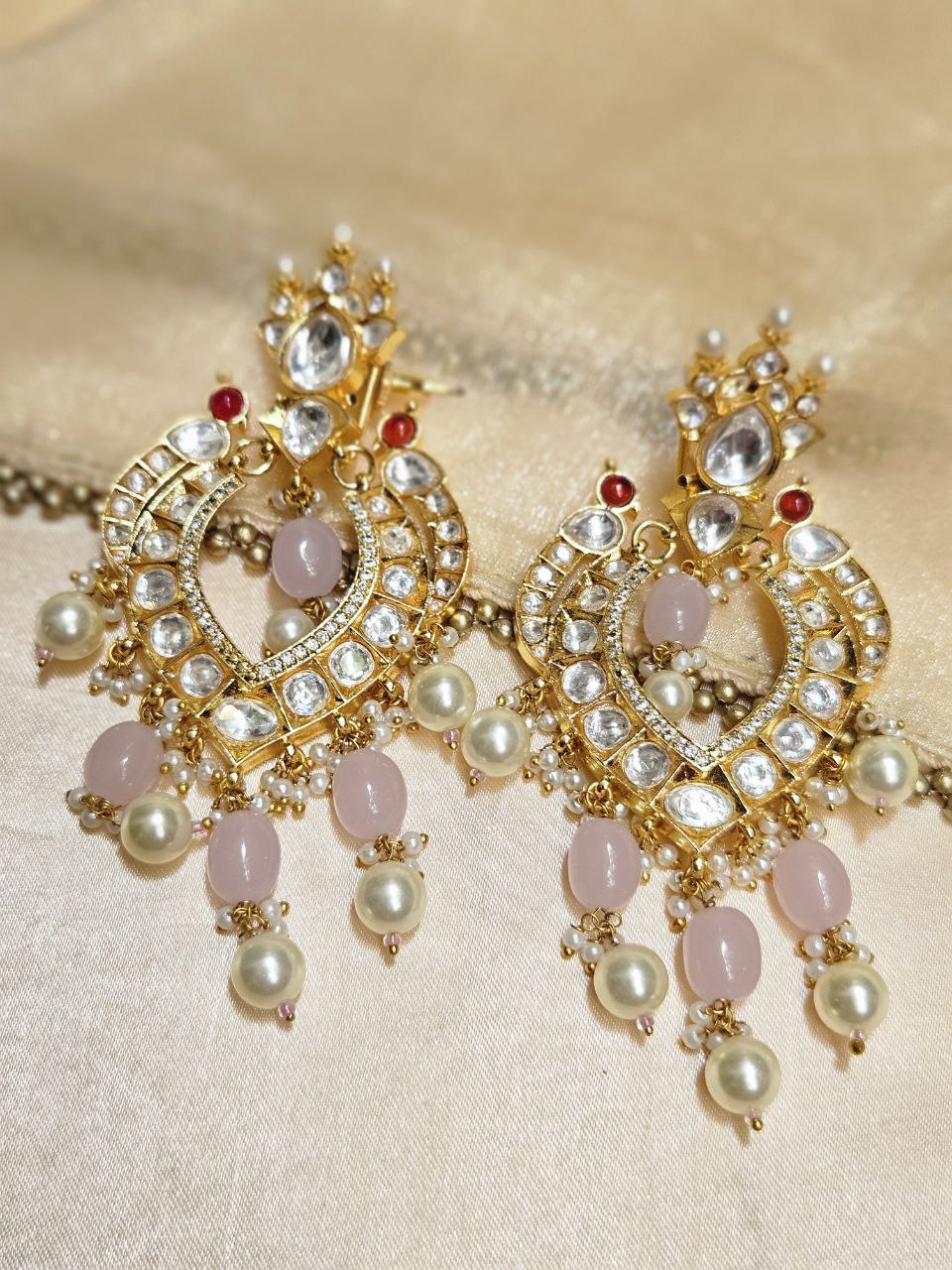Moissanite Pearl Premium Danglers Earrings