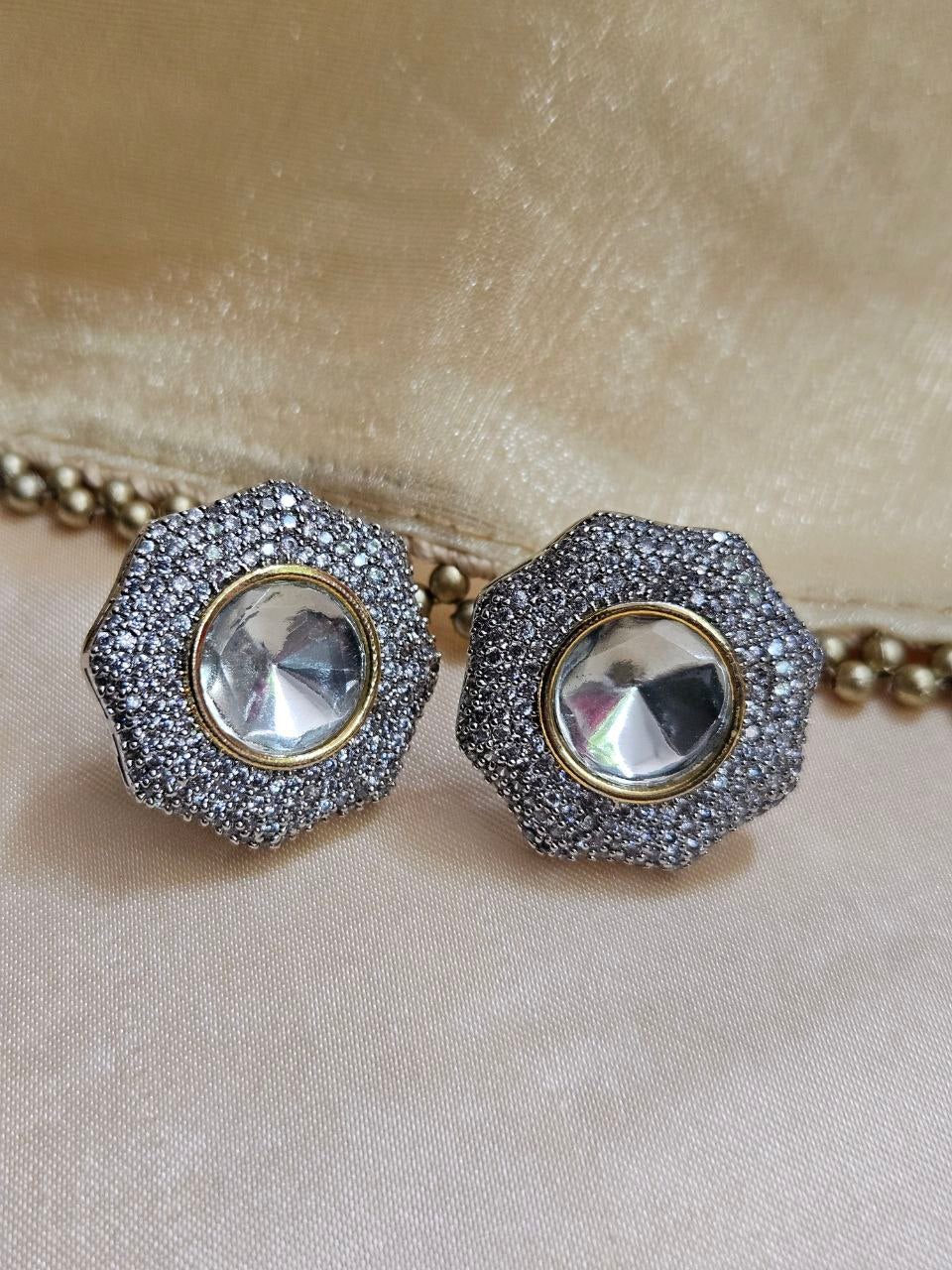 Dual Polish Polki Stud Earrings