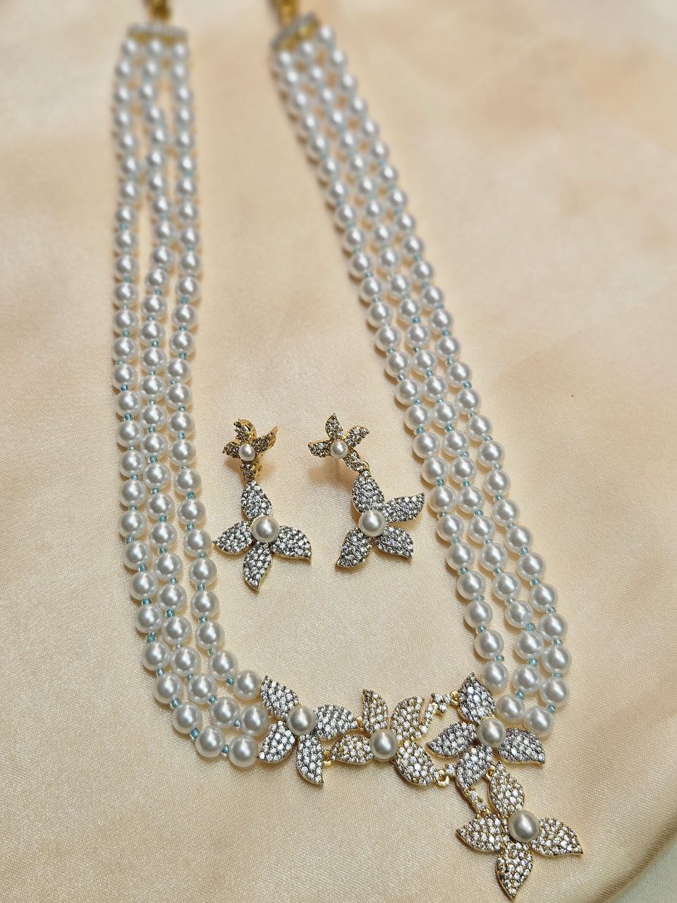 Statement Pearl Nano AD Necklace