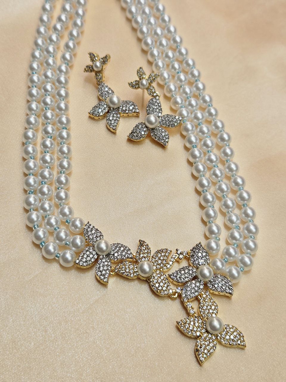 Statement Pearl Nano AD Necklace