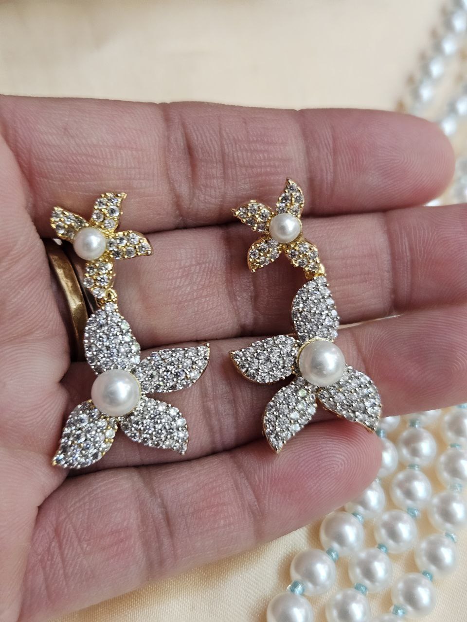 Statement Pearl Nano AD Necklace