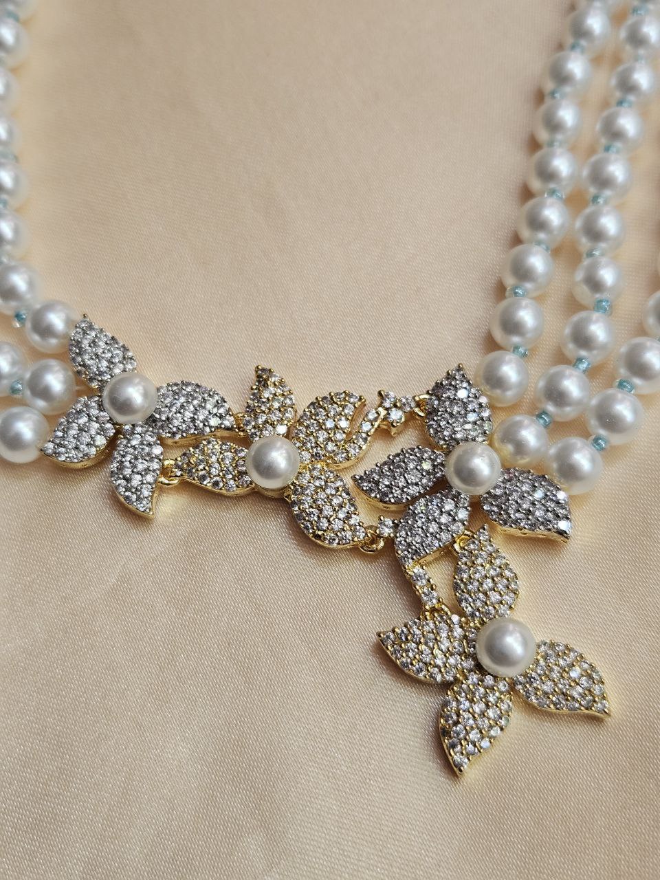 Statement Pearl Nano AD Necklace