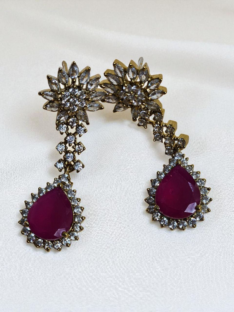 Semi-Precious Drops AD Necklace