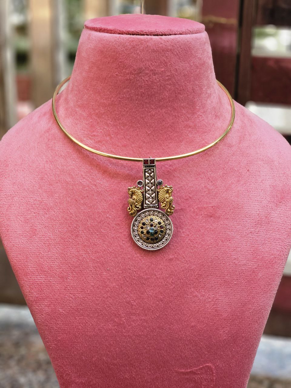 Nitya Brass Peacock Hasli