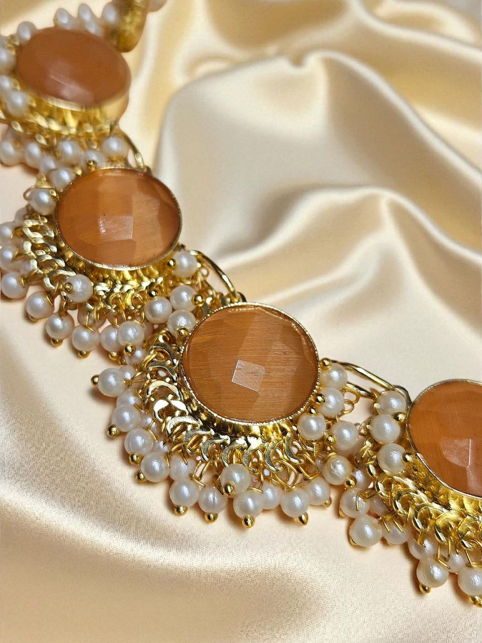 Apricot Monalisa Pearl Necklace
