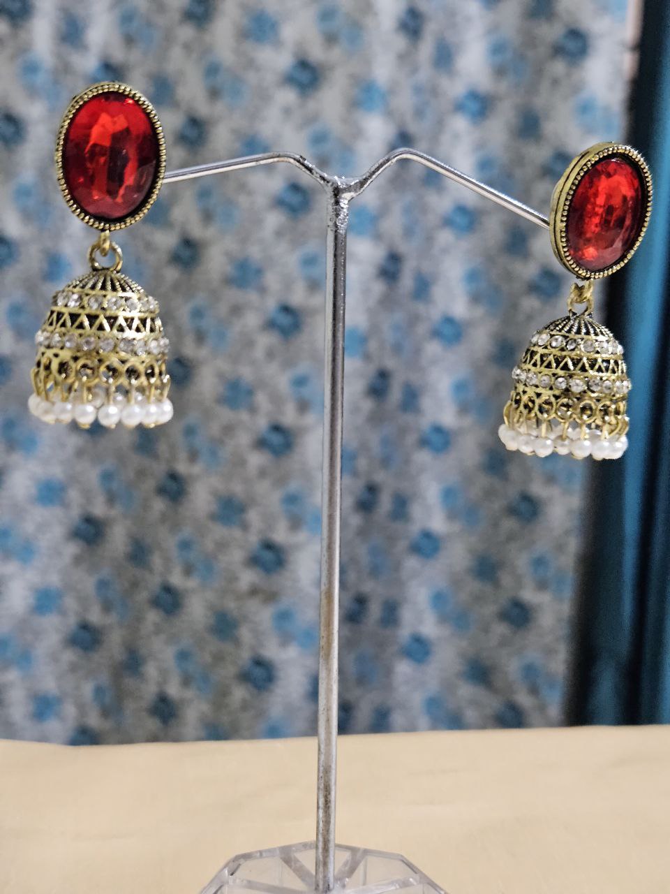Chhavi Red Jhumkas