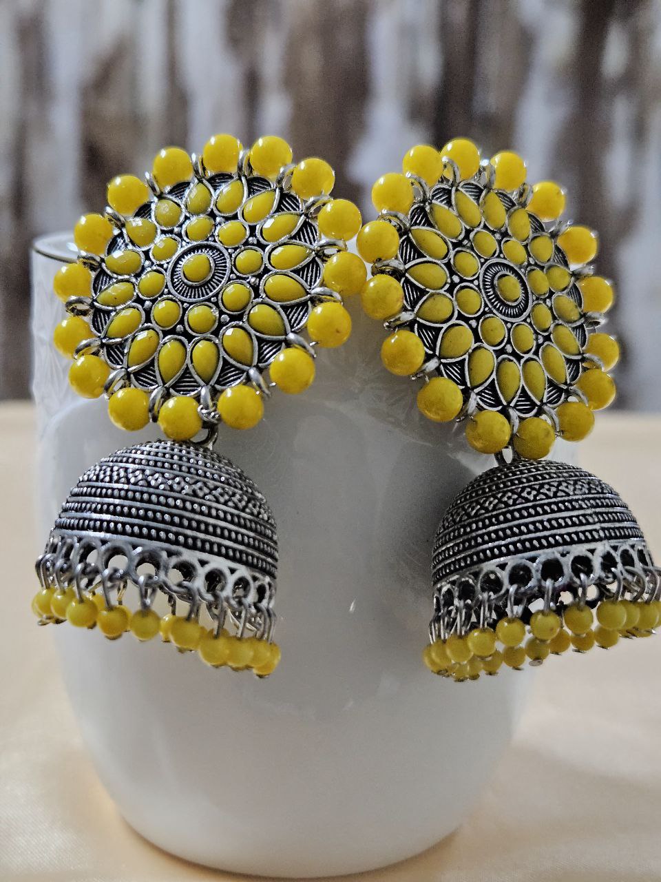 Ananya Yellow Jhumkas