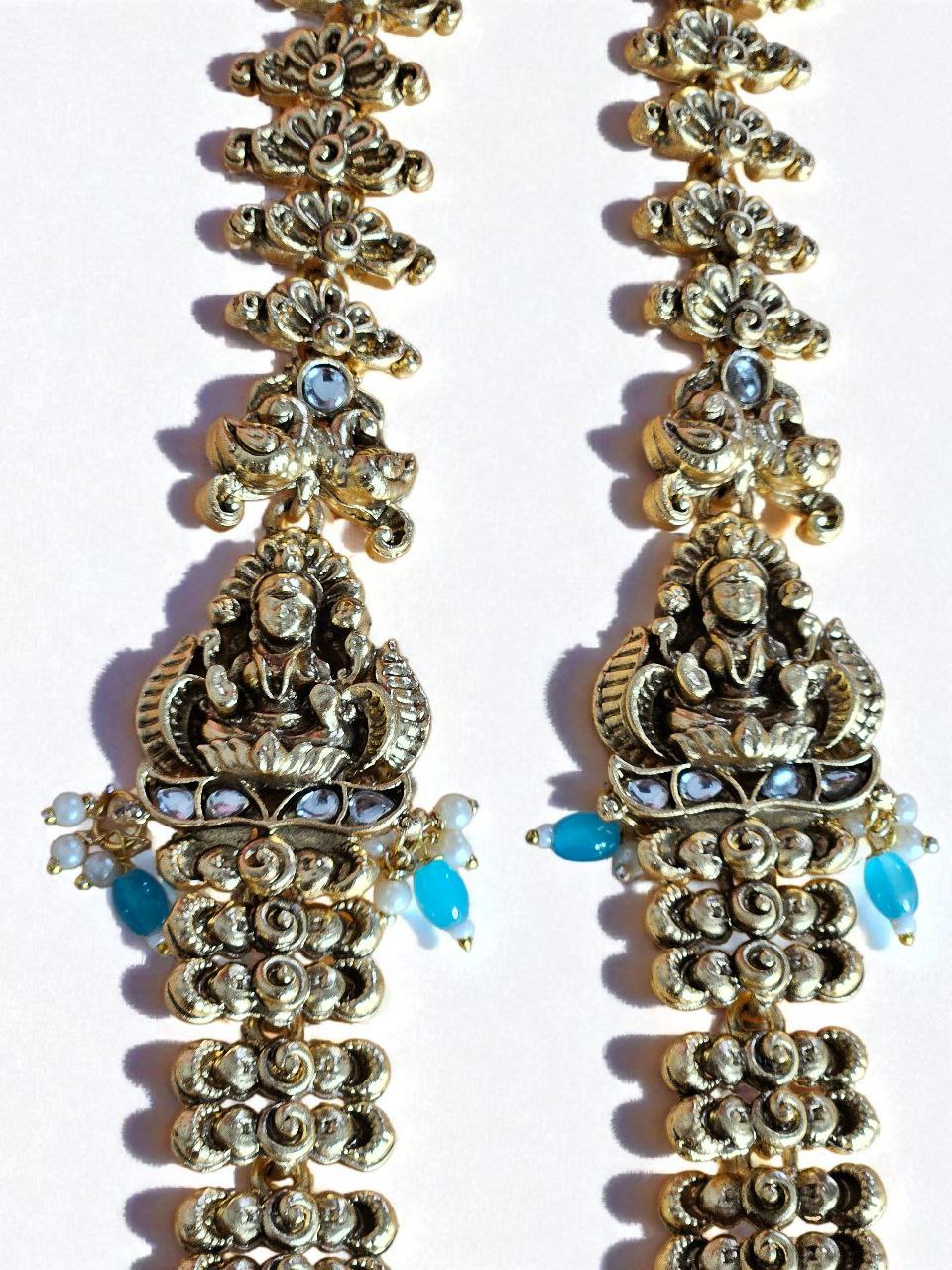 Laxmi Vinayak 3D Long Temple Necklace