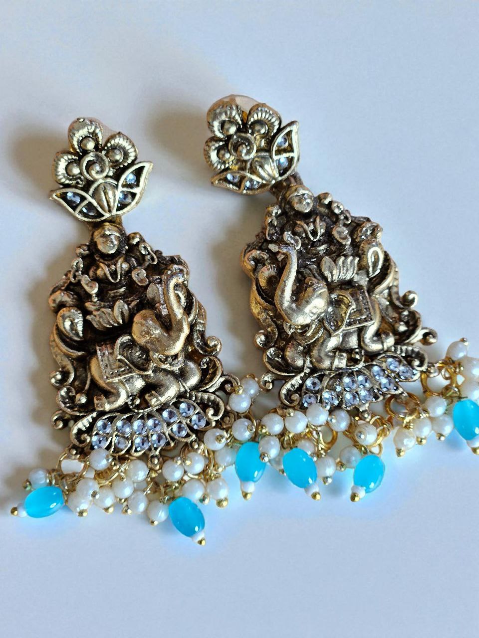 Laxmi Vinayak 3D Long Temple Necklace