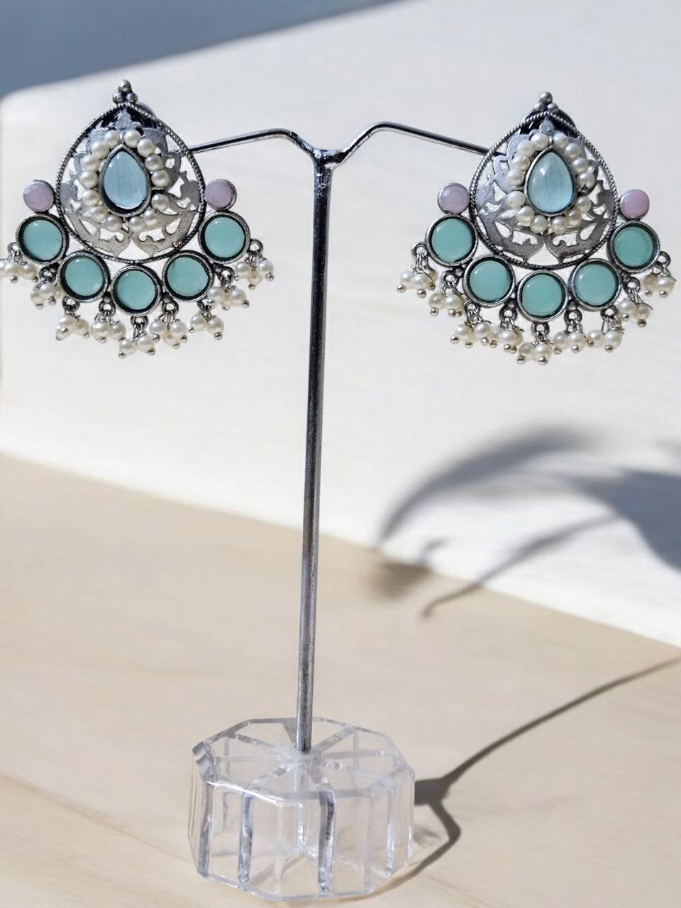 Diya Silver Brass Earrings