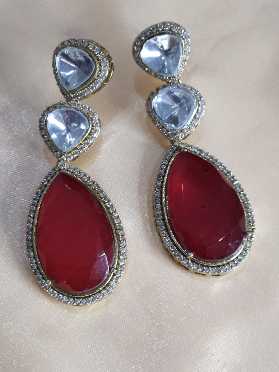 Red Moissanite Doublet AD Necklace
