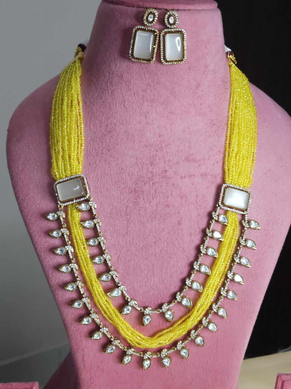 Lemon Yellow Moissanite AD Necklace