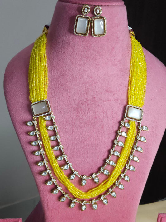 Lemon Yellow Moissanite AD Necklace