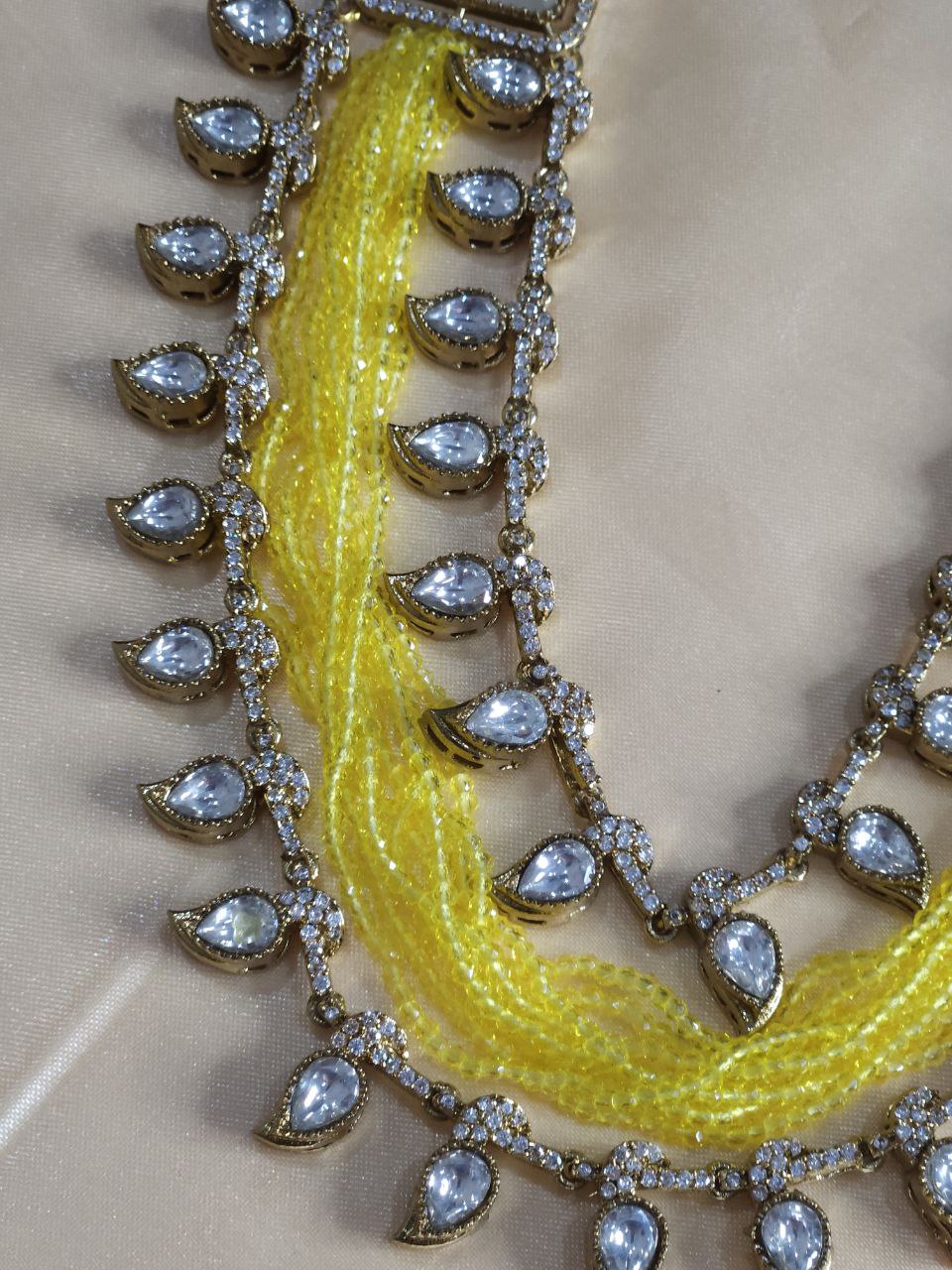 Lemon Yellow Moissanite AD Necklace