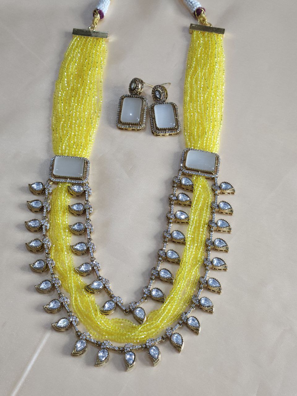Lemon Yellow Moissanite AD Necklace