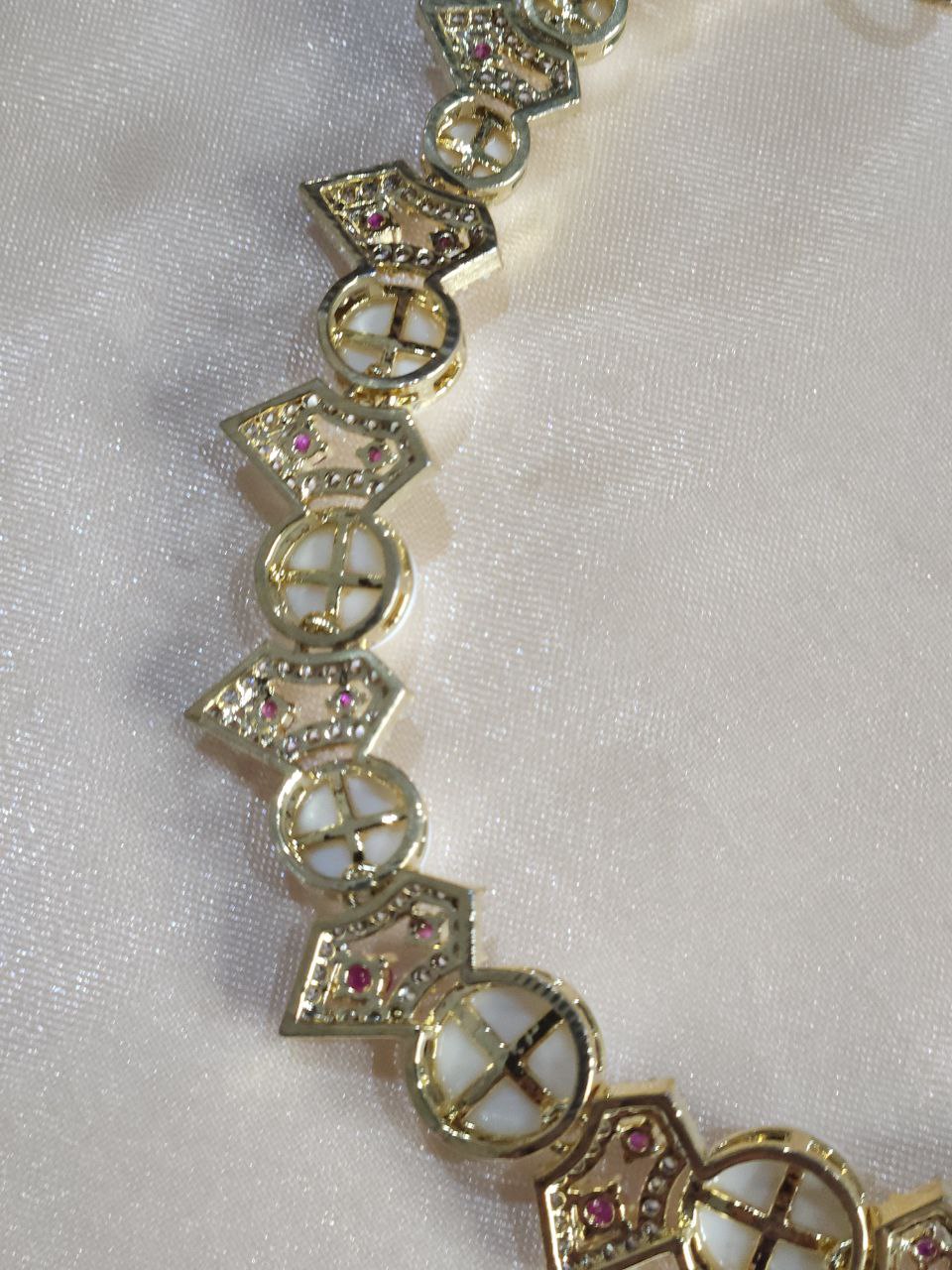 Premium Pearl Ruby AD necklace