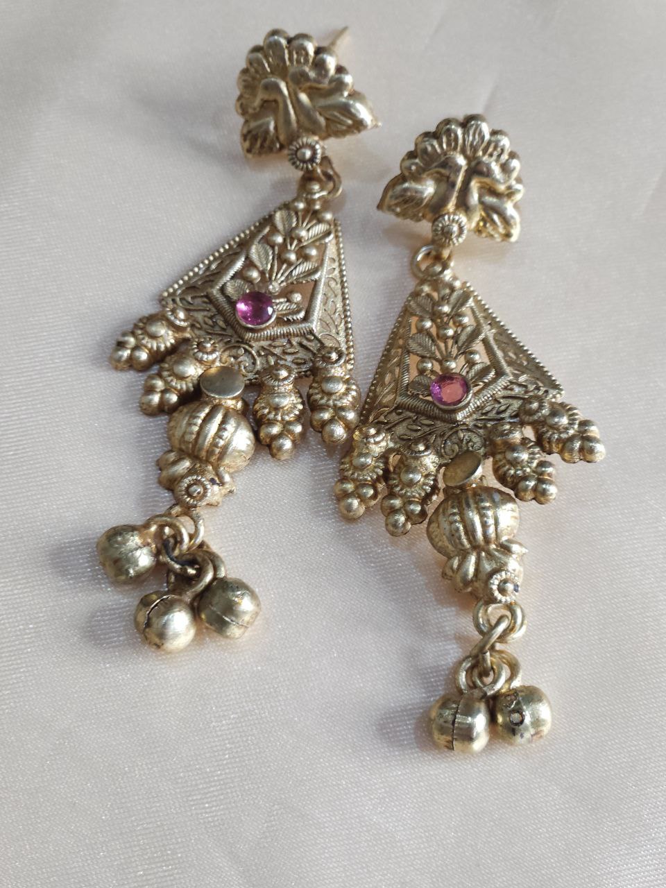 Premium Ruby Temple Ghungru Necklace