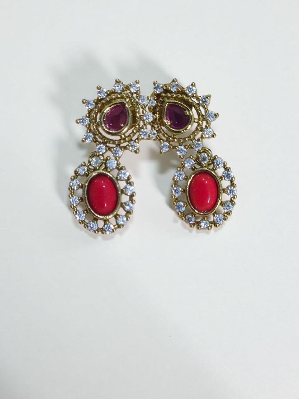 Premium Navratan 2-Layer AD Necklace