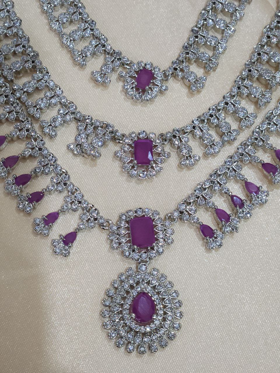 Premium 3-Layer Bridal AD Necklace