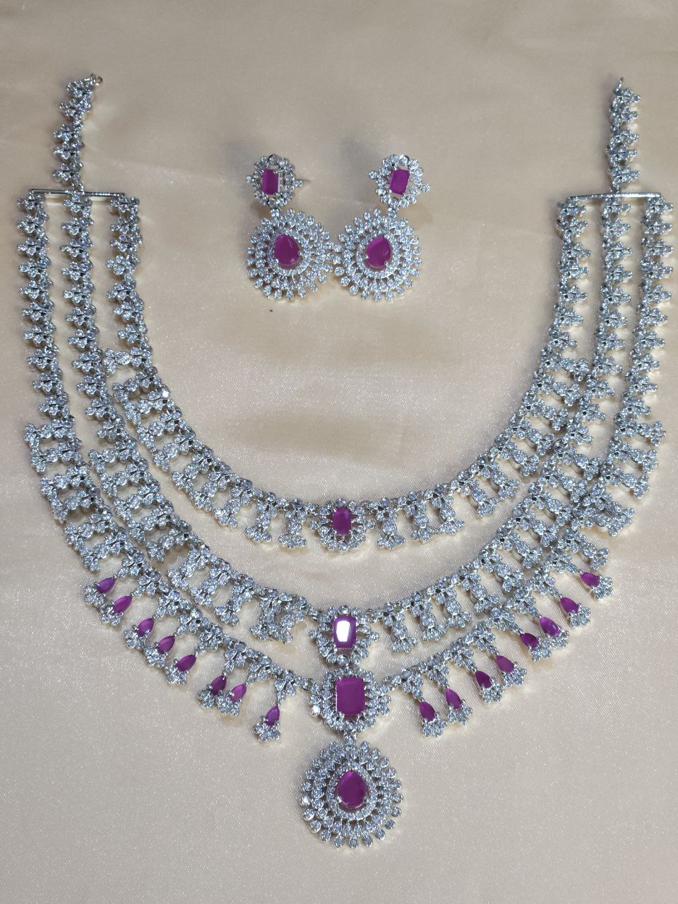 Premium 3-Layer Bridal AD Necklace