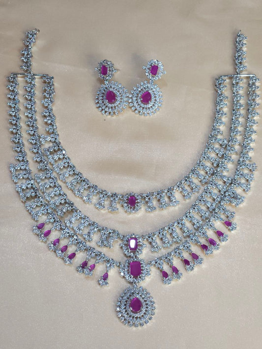 Premium 3-Layer Bridal AD Necklace