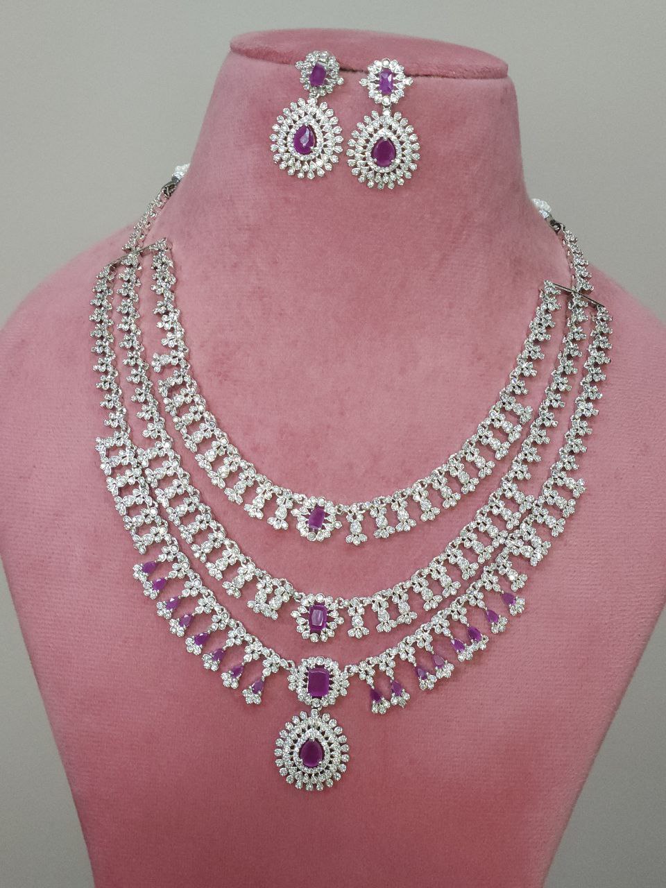 Premium 3-Layer Bridal AD Necklace