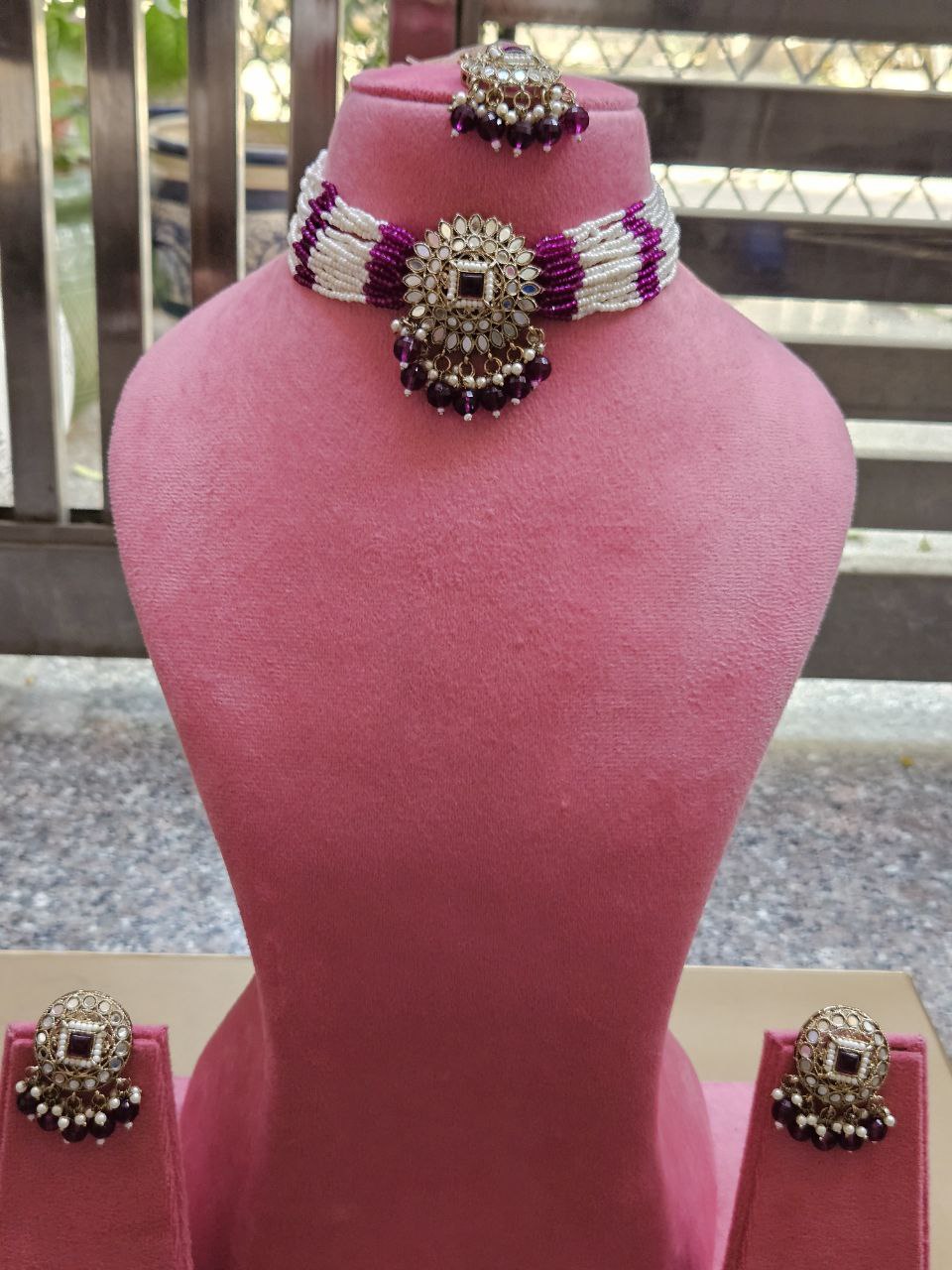 Magenta Mirror Choker