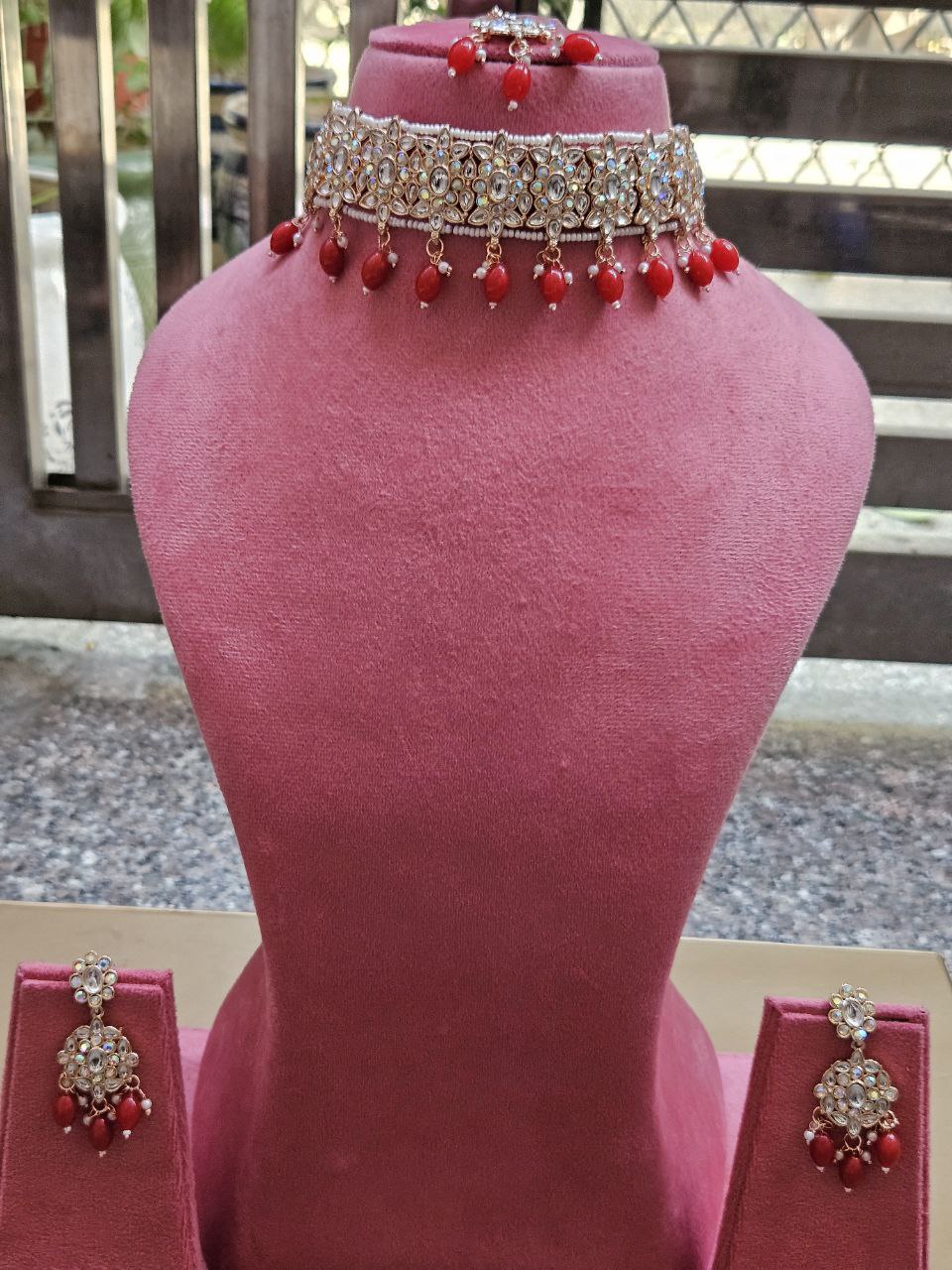 Red Glitter AD necklace