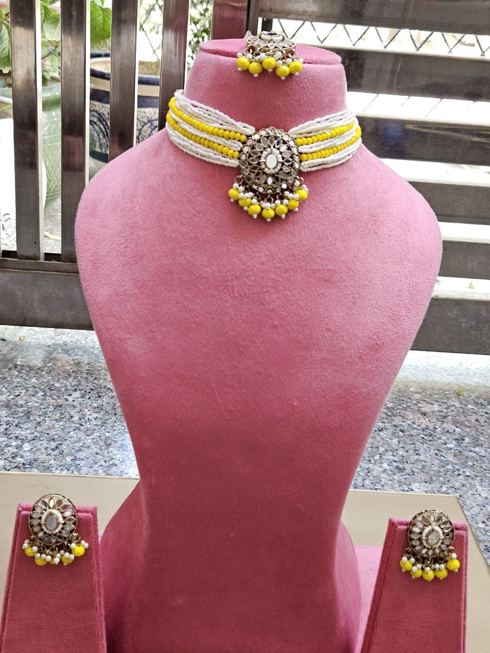 Yellow Mirror Choker