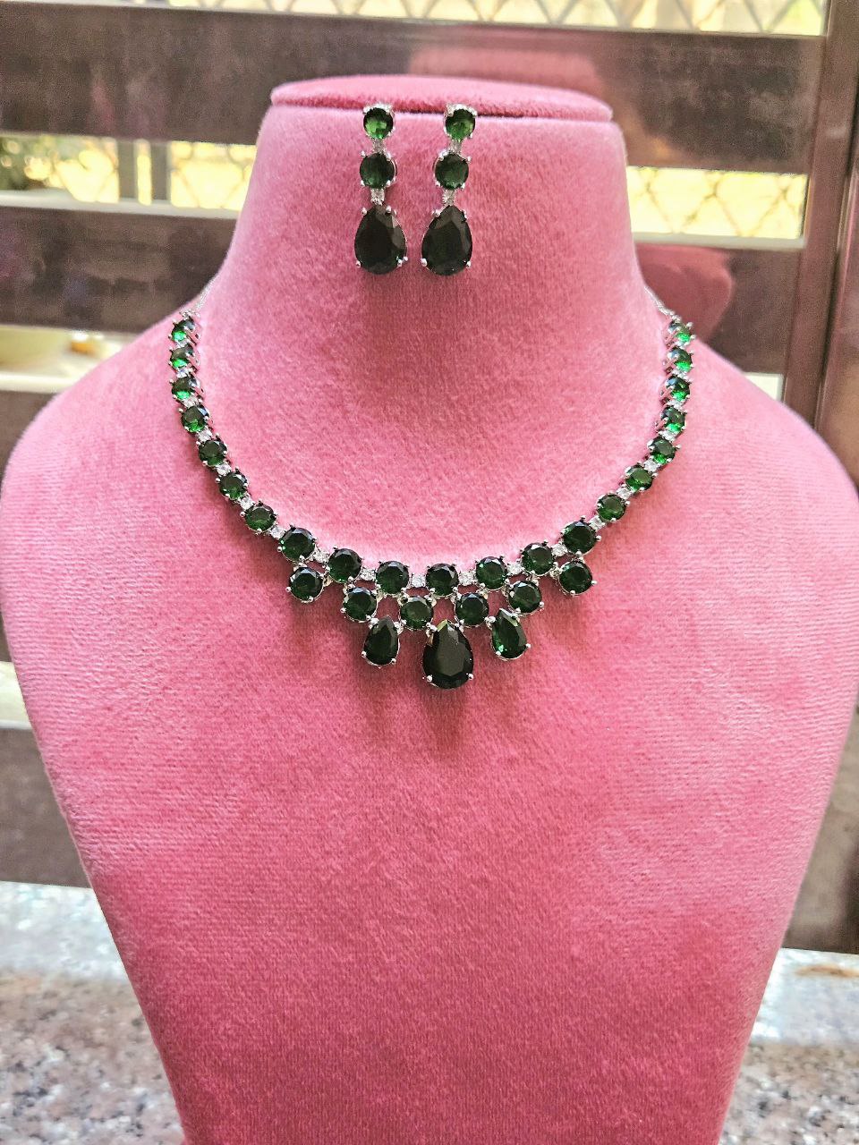 Emerald Green AD Necklace