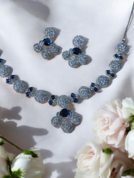 Blue Sapphire AD Necklace