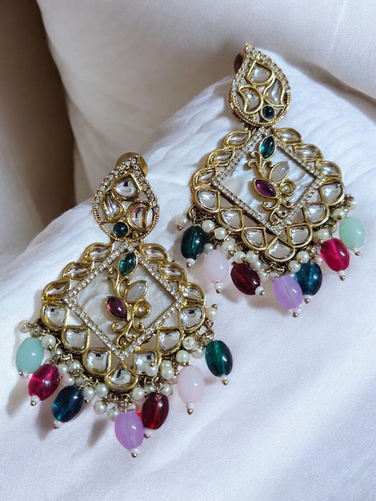 Meena Multicolor Earrings (Mother of Pearls)