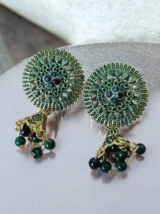 Aadrika Green Earrings