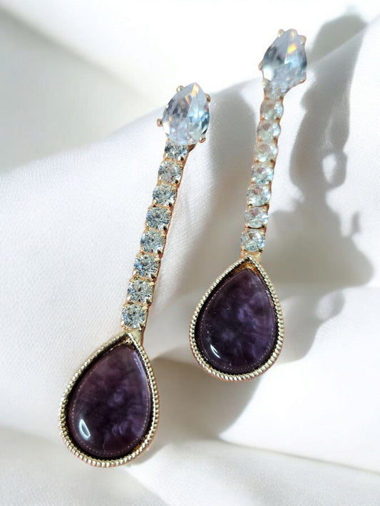 Divya Purple Earrings