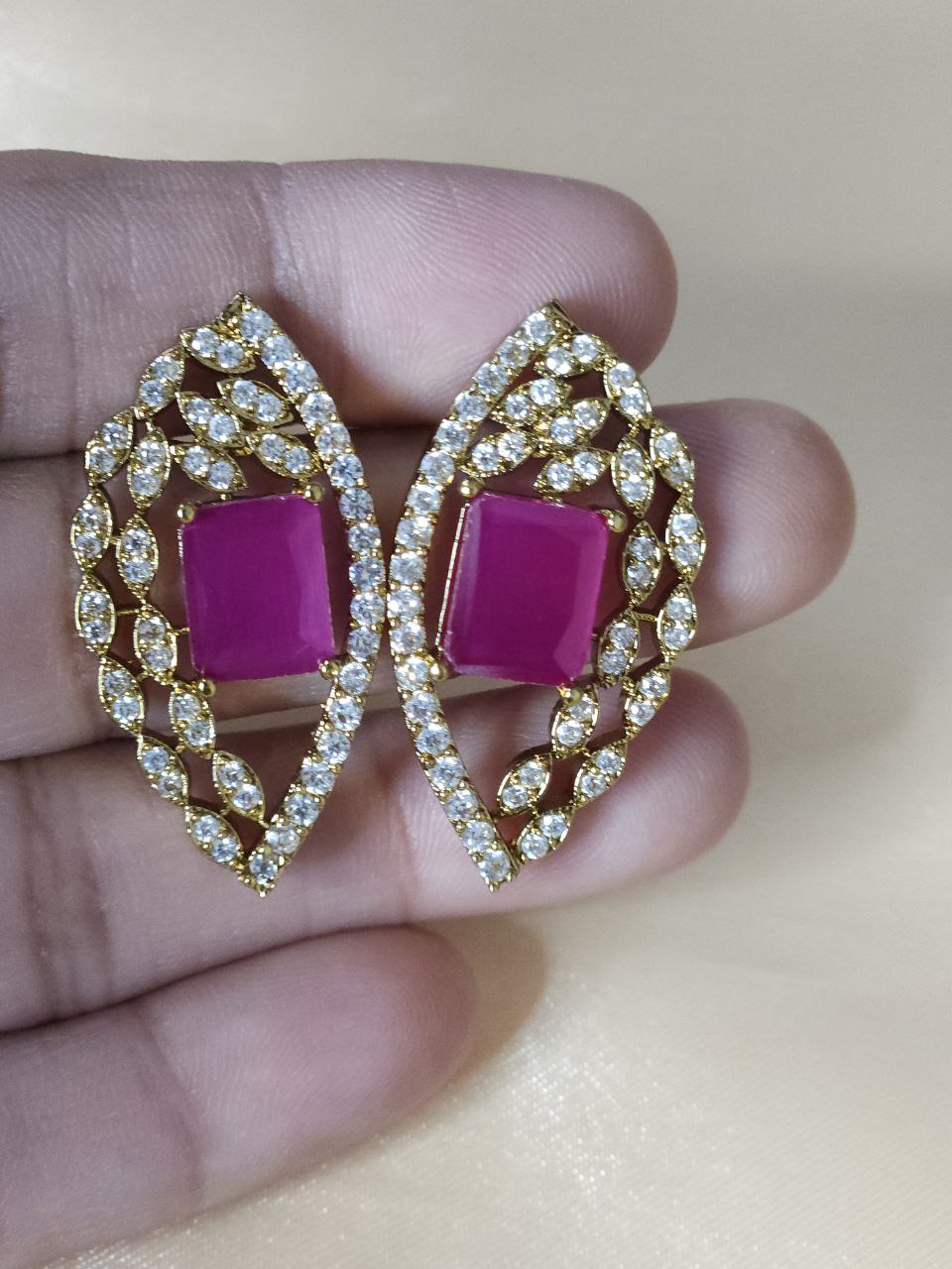 Premium Butterfly Ruby AD Necklace