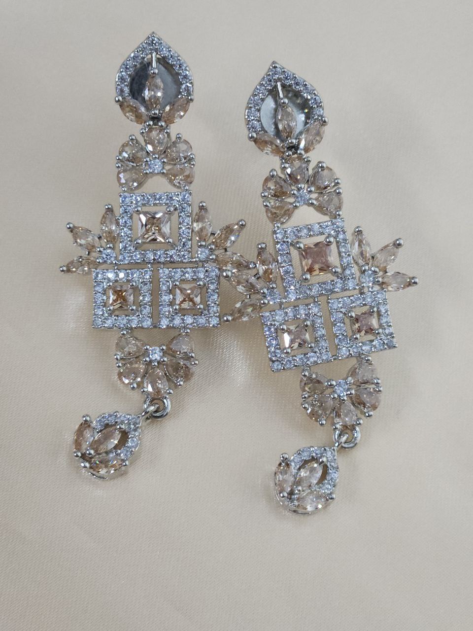 Champagne Silver AD Necklace