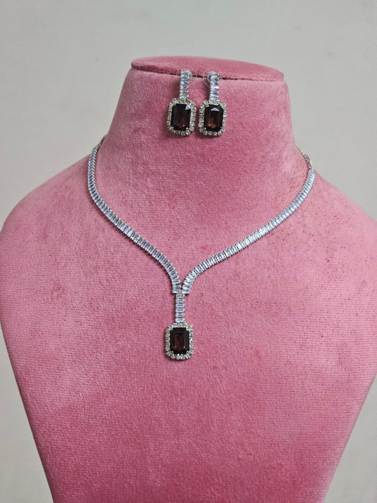 Champagne V-Shape AD Pendant Necklace