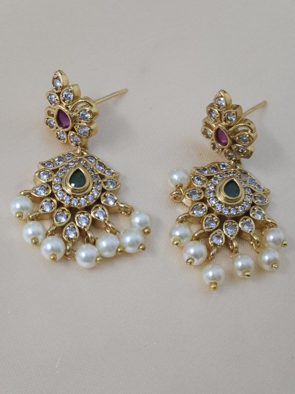 Premium Ruby Temple AD Necklace