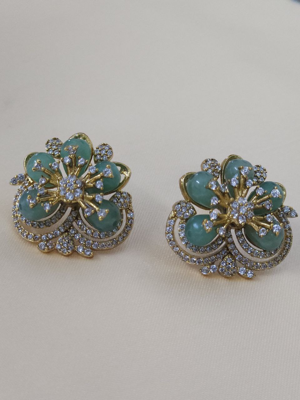 Premium Mint Green Temple AD Necklace