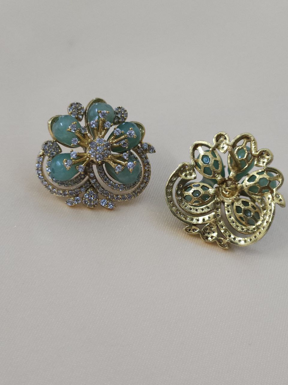 Premium Mint Green Temple AD Necklace