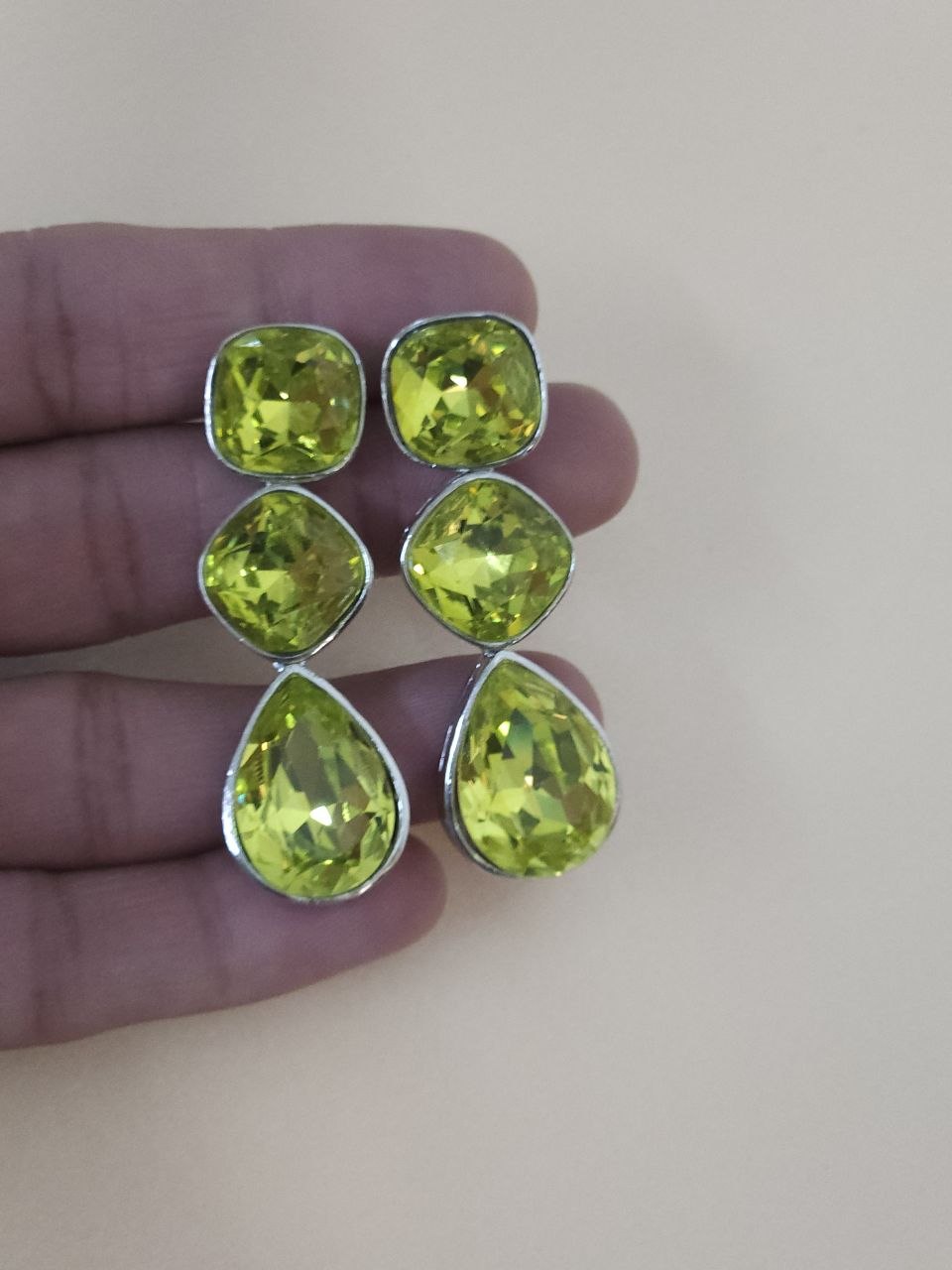 Green Swarovski Celebrity Earrings