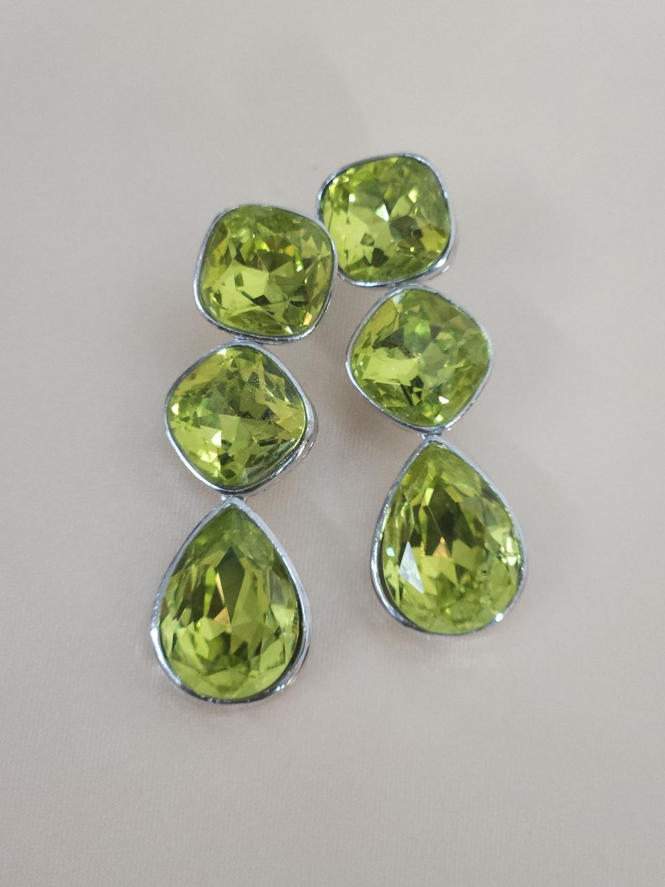 Green Swarovski Celebrity Earrings