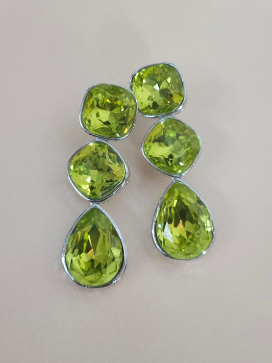 Green Swarovski Celebrity Earrings