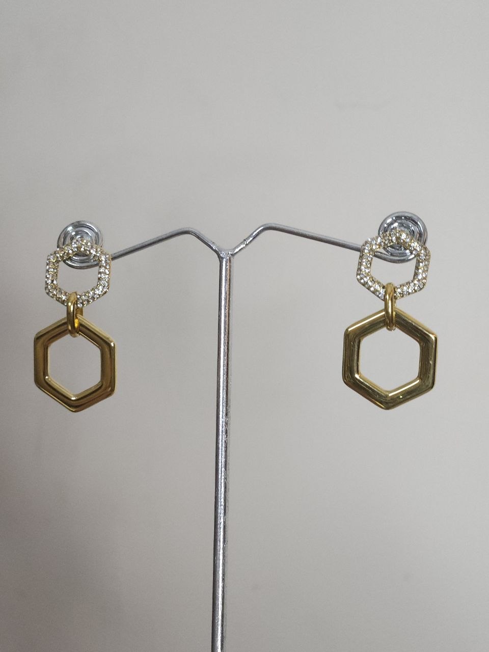 Gold AD Western Hexagon Earrings
