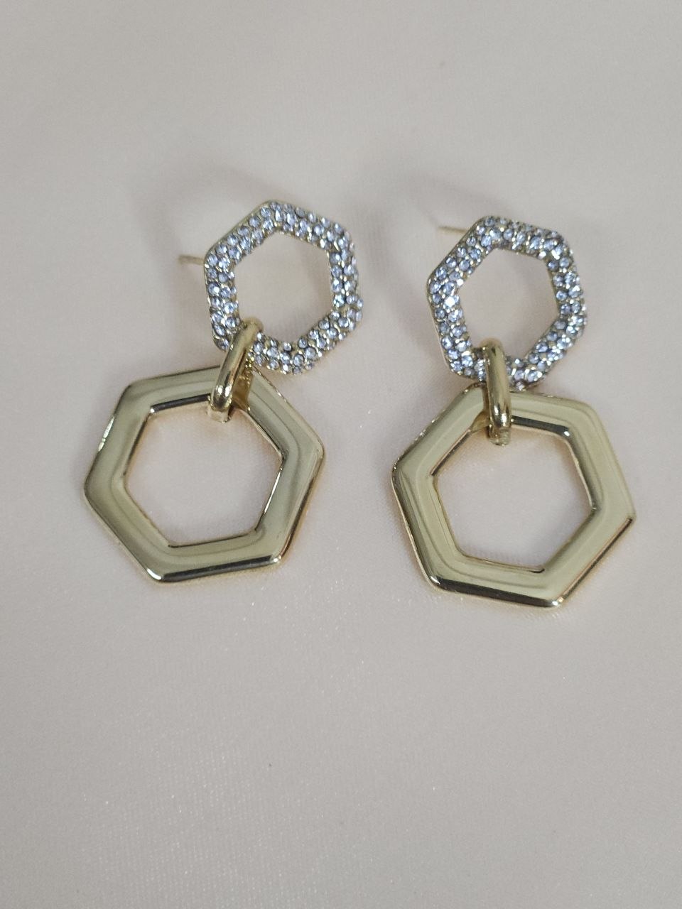 Gold AD Western Hexagon Earrings