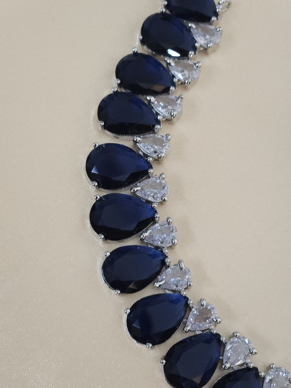 Blue Drops Statement AD Necklace