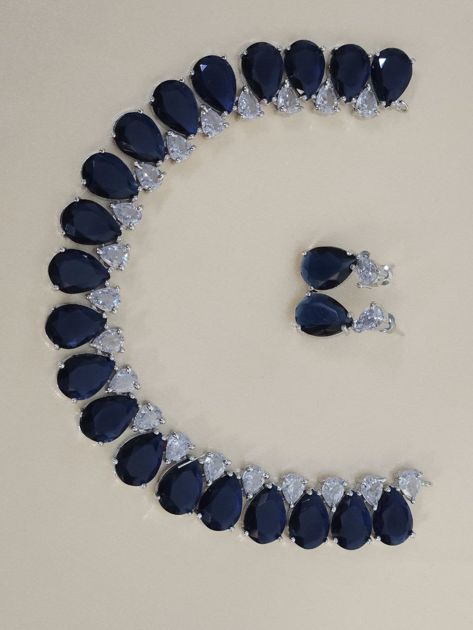 Blue Drops Statement AD Necklace