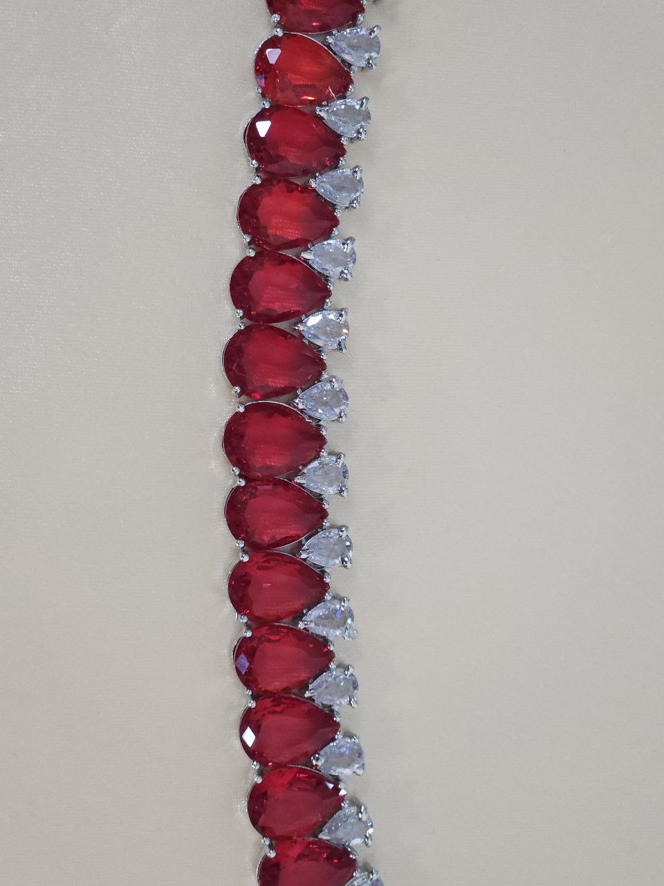 Red Drops Statement AD Necklace
